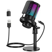 NJSJ USB Condenser PC Easy Streaming Gaming Microphone Microphone, Black, Compatible, Operation, Microphone, juoda