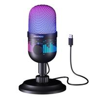 Aokeo Gaming USB Condenser Microphone for Suitable for Recording and Streaming on with LED Light Microphone, PC, Mac, PS4/5, Podcasts, YouTube,