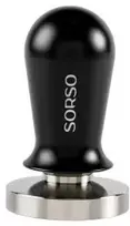 SORSO Barista dynamometric tamper, stainless steel, with an aliuminio handle, 58 mm – Juodas