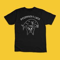 Beginner's Luck Funny Cat T-Shirt | Fishing Humor Graphic Shirt M