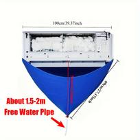 100cm Thickened Cleaner Air Coditioning Cleaning Cover Bag PVC with Water Pipe Home 1-1.5P Split Hanging Air Conditioner Tools mėlyna