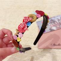 Y2k Coloured Button Headband Dopamine Bow Hair Hoop Sweet Childishness Hairband  Photograph Prop