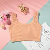 Traceless girls' underwear development period girls combed cotton small vest primary school students comfortable children's bra spot m code (70 to 45kg )