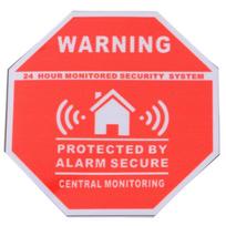 Red Security Alarm Sticker Tool 10cm*10cm Anti Theft Safety System Stickers Accessories Waterproof Warning Signs Decals oranžinė