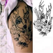 Vyrams Moterims Elnių Gėlių Rankų Ilgalaikiai Vandeniui Atsparūs Tatuiruočių Lipdukai Kūno Meno Lipdukai
