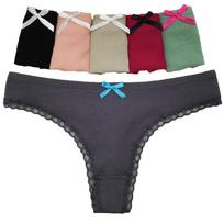 Moteriški apatiniai kelnaitės String String Lace Permatomos apatinės kelnaitės Kelnaitės G String 6 vnt / part. M