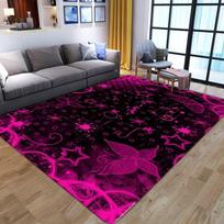Svajingos kiliminės grindų dangos violetinės gėlės kilimas Neslystanti prieškambario kilimėlis Svetainės miegamojo lovos šono namų dekoras Plaunami kilimai 40x120cm gray