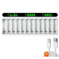 PALO 1.2V AAA Ni-MH įkraunama baterija AAA baterijos 1100mAh AAA 3A baterija +12 lizdų LCD USB 1.2V AA AAA NIMH NI-CD baterijų įkroviklis
