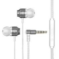 Metalinės į ausis įdedamos žaidimų ausinės su reguliuojamu žemųjų dažnių mikrofono garsumu, 3,5 mm kištuko stereo laidinės ausinės, universalios kompiuteriams ir mobiliesiems telefonams balta