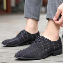 2024 Men Classic Business Shoes Man Dress Shoes 2024 Korea Pointed Toe Lace-Up Formal Wedding Shoes Men Black Lattice New 38 juoda