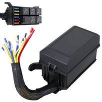 6 krypčių 12V saugiklių relės dėžutė, atspari dulkėms, relės blokas, rinkinys su iš anksto laidais 5 kontaktų 4 kontaktų 40A ATC/ATO saugikliai, universali automobilio sunkvežimio saugiklių dėžutė juoda