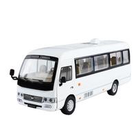 1/24 Toyota Coaster Autobuso Lydinio Automobilio Modelis Su Garsu ir Šviesa Atgal Traukiamas Vaikų Žaislas Kolekcionuojamas Gimtadienio Dovana balta