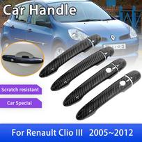 Anglies pluošto išorinės durų rankenos dangtelis Renault Clio 3 III 2005~2012 Lutecia Euro Clio automobilių aksesuarai Stiliaus lipdukai Handle 1 Keyhole
