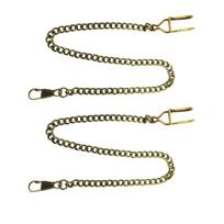2Pcs Men Pocket Watch Chain Heavy Duty Lightweight Vintage Alloy Clip-on Pocket Watch Chain Fashion Jewelry Replacement Accessory 2pcs