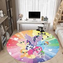 1 vnt. „My Little Pony“ apvalus biuro kilimas, neslystantis, minkštas ir patvarus biuro kilimas interjero dekoravimui, puikiai tinka biurui, graži dekoracija 80cm black