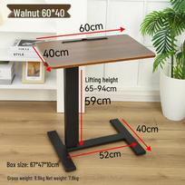 Adjustable Double-Sided Folding Bedside Table with Pneumatic Lift for Sofa or Office Use Refer to Color & Size 60/80