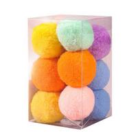 12Pcs/Box Cat Toys Mute Fun Good-looking Portable Healthy Entertainment Multicolor Cat Toy Plush Teaser Balls Pet Product S