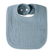 4-Layer Solid Color Cotton Bibs for Newborn Infant U-Shaped Burp Cloth Infant Baby Spit-Up Pads Super Absorbent Soft Burp Cloths mėlyna
