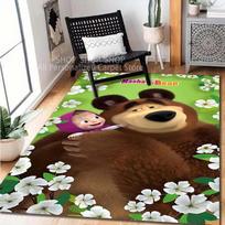 Įvairių dydžių Animacinis M-Maša ir Lokas rašto kilimas svetainei, miegamajam, sofai, namų dekoravimui, neslystantis grindų kilimėlis, didelis dydis 40cm x 60cm