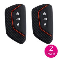 2x Silikoninis automobilio rakto dėklas Laikiklis Raktų pakabukas VW Golf 8 ID.3 ID.4 ID.7 ID.Buzz Tiguan Tayron Seat Leon Ateca Cupra Born NO Keychain