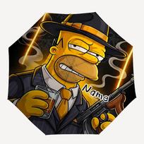 1pc Simpson Custom Name Automatic Folding Umbrella, Durable Plastic & Iron, Lightweight for Outdoor Daily Use  S1230005