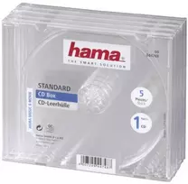 Hama CD/CD-ROM dėklai, skaidrūs, 5 vnt. pakuotėje, 1 diskas, permatomas, 142 mm, 125 mm, 51 mm, 304 g