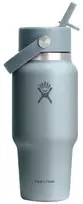Gertuvė Hydro Flask Wide Mouth Flex Straw Cap Shale Gray Travel Bottle, 710 ml