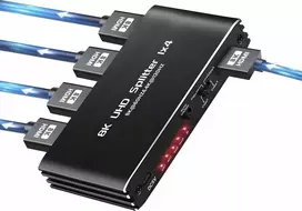 Pawonik skirstytuvas HDMI 2.1 1x4 jungtis ULTRAHD HDCP 2.3 8K60HZ 4K 120HZ - 4 vieno dydžio televizoriai