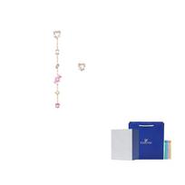 Swarovski Gema Rose Gold plated Earrings Womens F-Camellia Embossed Gift Box rožinė