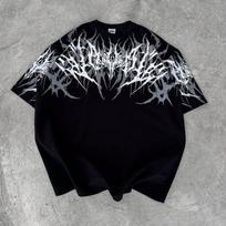 Adult Gothic Cyberpunk Y2K Stencil Print 3D Embroidery Summer Casual Quick-Dry Breathable Short-Sleeved T-Shirt XXS