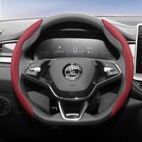 ACW2 Tinka Skoda Kvėpuojantis Odinis Vairo Dangtelis Su Segmentuotu Greito Atleidimo Dizainu, Neslystantis ir Patvarus, Octavia Rapid Kodiaq Karoq