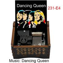 Wholesale Dancing Queen Wooden Music Box 18 Note Wind up Movement Cute Birthday Festival Gift to Friends Family (as the picture,Small)
