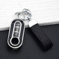 Car Key Case For Fiat Panda 500 Punto Ducato Lancia Musa Citroen Jumper Peugeot Boxer Tpu Flip Cover Keychain Auto Accessories