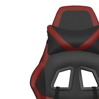 Gaming Chair with Massage Function and Footrest Black and Burgundy Artificial Leather