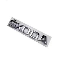 BAUX7 ABS Letter Emblem Sticker for Skoda RS Fabia Yeti Superb Octavia Kodiaq Karoq Tour Rapid Car Rear Trunk Badge Auto Accessories sidabras