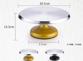 Multiple Size Cake Turntable Revolving Rotating Cake Decorating Stand with Non-Slip Silicone Bottom silver
