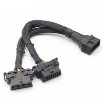 Automotive OBD One-to-Two Wire Harness Two Specifications Female Connector Snap Lock Full Pins Wires Converted Cable for Car 1/2 wiring harness (black)