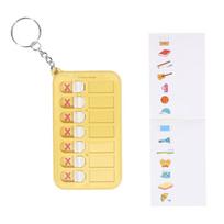 Portable Daily Plan Board Keychain Reusable Home Chore Chart Schedule To Do List Mini Planner Keyring Accessory geltona