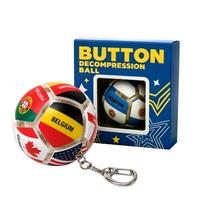 Decompression Stress Relief Ball with LED Light 12-Sided Design Featuring Different Country Flags Keychain Portable Fidget Toy for Adults and Kids