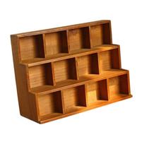 Medinė sieninė lentyna Retro plaukiojanti lentyna grotelių laikiklis stovo laikiklis pakabinama saugykla kambario dekoravimui 38cmx13cmx27cm orange