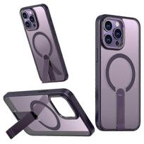 Enhanced iPhone 14 Pro Max Case with MagSafe Kickstand Compatibility: TPU & Acrylic Blend Protection tamsiai violetine spalva