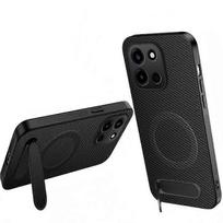 Compatible For OnePlus Turbo 6 5G / OnePlus Nord 6 5G WANLONFENG QT Series Magnetic Case Kickstand Carbon Fiber Texture PC TPU Pho melsvėmėlis