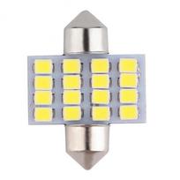 16SMD LED DC 12V automobilio baltos spalvos skaitymo salono kupolinės lemputės lemputės yellow