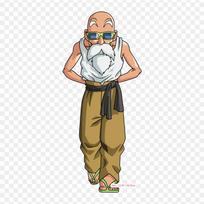 Pleistukai drabužiams, krepšiui, lygintuvu tvirtinami šiluminiai lipdukai, Master Roshi, Goku raštas, skalbiami, šilumos perdavimo brown