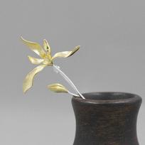 Elegantiškos orchidėjų sagės su gėlėmis moterims 925 sterlingų sidabro biuro sagės smeigtukai dovanos auksas
