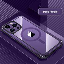 Phone Case For Iphone 14 With Magsafe Magnetic Wireless Charging Aluminium Magnet Shockproof Cover For Iphone 14 Pro Max Fundas For iPhone14 Pro Max violetinė