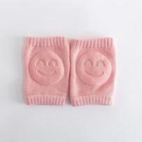 Newborn Baby Socks Elbow Pads Toddler Crawling Knee Pads Children Knee Pads Smiling Face Knee Pads 1SET one size white