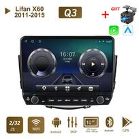2Din 10 colių Android automobilinis stereofoninis radijas, skirtas Lifan x60 2011-2015 su mygtuko rankenėle Multimedijos vaizdo grotuvas GPS navigacija Carplay 2+32GB