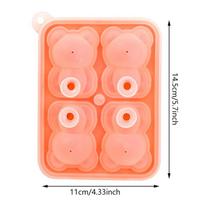 3D Bear Ice Cube Form Bear Ledo kubelių padėklas, Lengvai atleidžiamas silikoninis ledo kamuoliukų gaminimo aparatas, Gėrimų padėklas šaldytiems gėrimams, viskiui ir kokteiliams rožinė