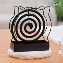 Mielas katės formos metalinis uodų spiralių laikiklis, smilkalų laikikliai, spiralių smilkalų degiklio rėmelis, atbaidančių smilkalų stovas namų ūkiui, miegamajam white